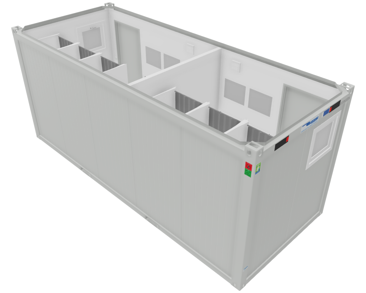 Komibēts dušu konteiners 6 m x 2,43 m 