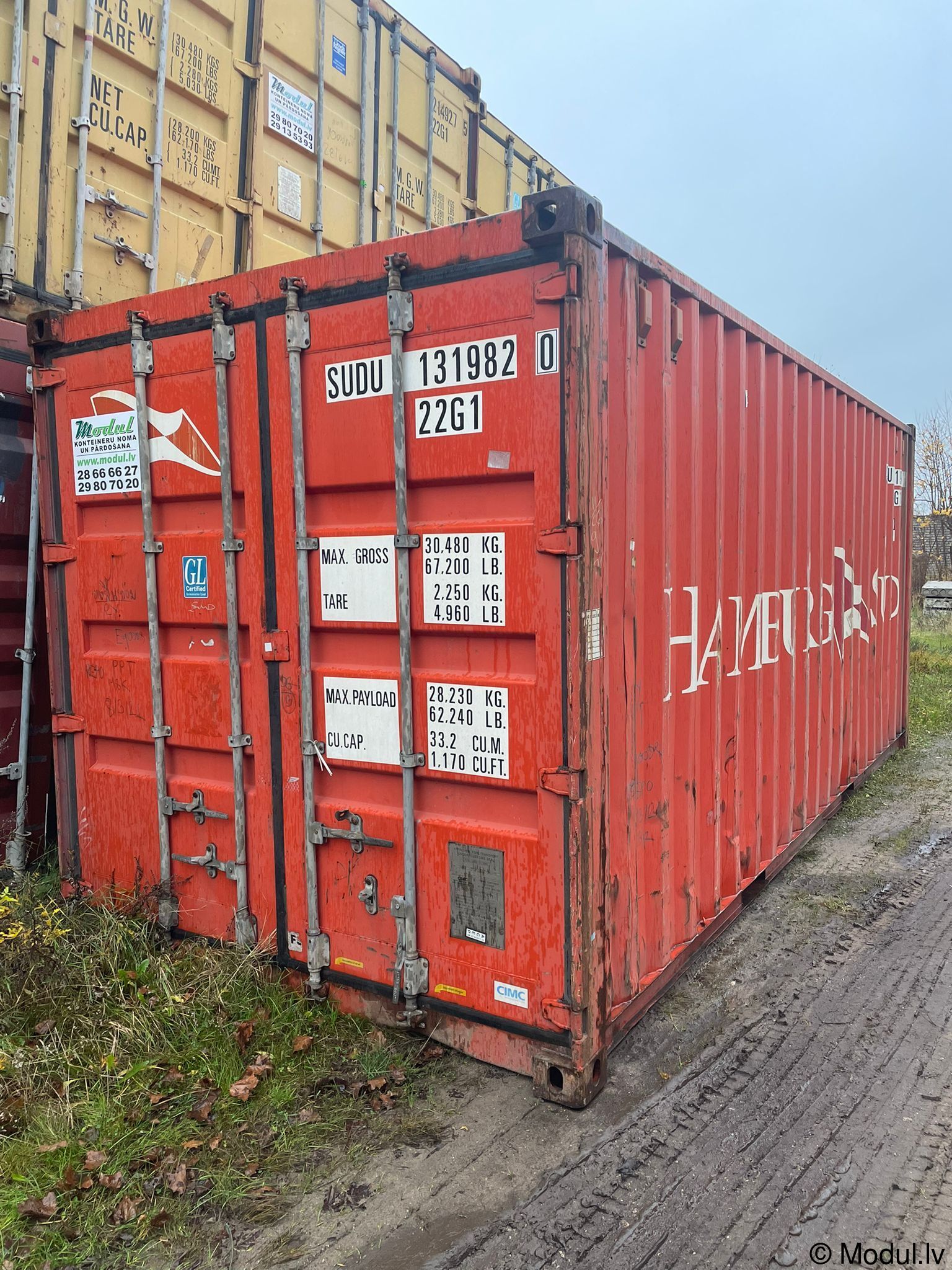 Kasutatud 20' DC merekonteiner (punane)